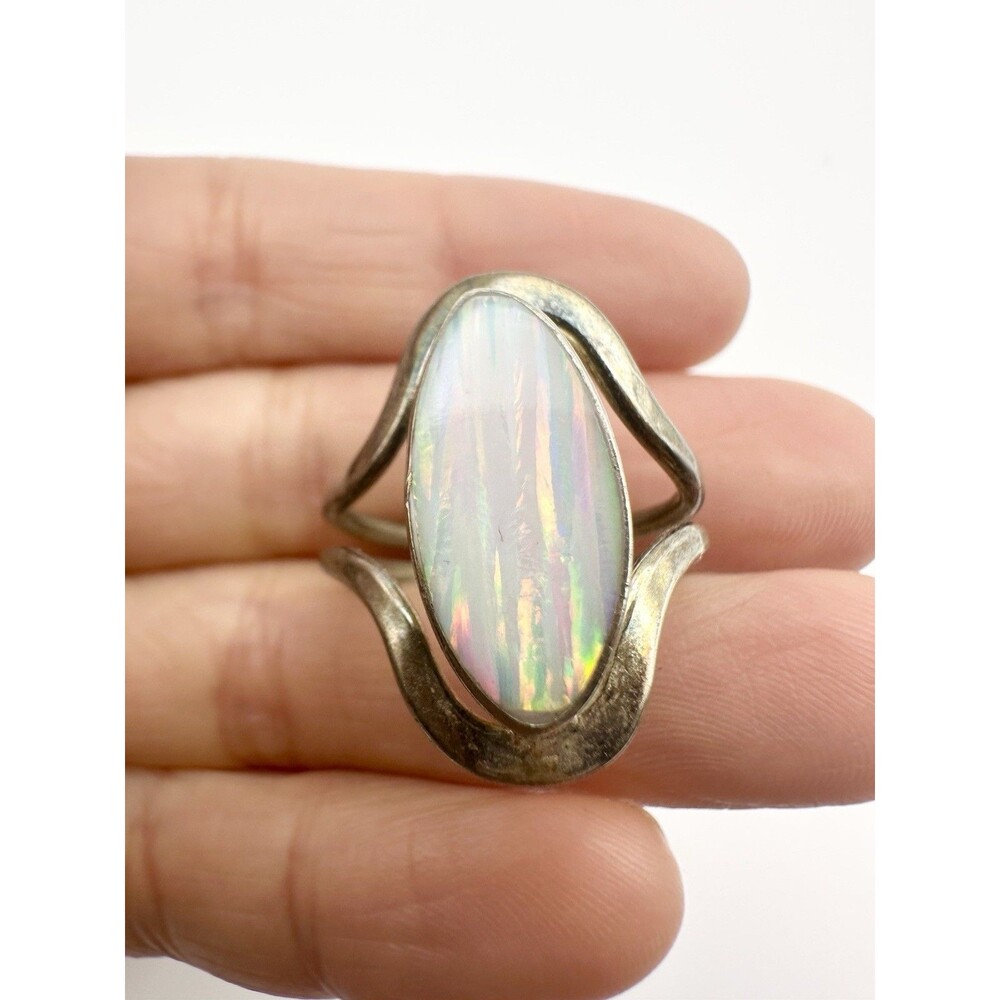Vintage Mexico Imitation Opal Ring Size 7